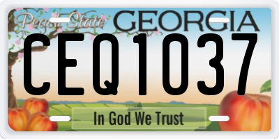 GA license plate CEQ1037