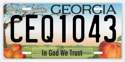 GA license plate CEQ1043