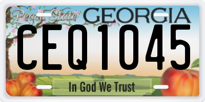 GA license plate CEQ1045