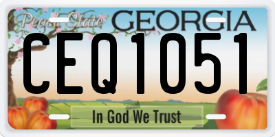 GA license plate CEQ1051