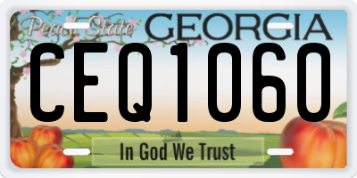 GA license plate CEQ1060