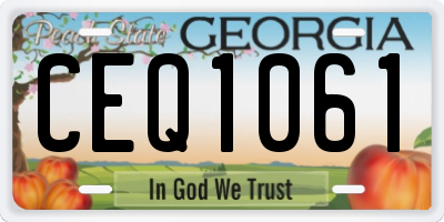 GA license plate CEQ1061