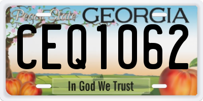 GA license plate CEQ1062
