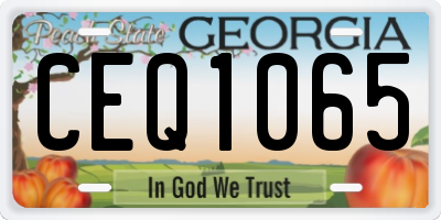 GA license plate CEQ1065