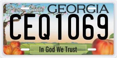 GA license plate CEQ1069