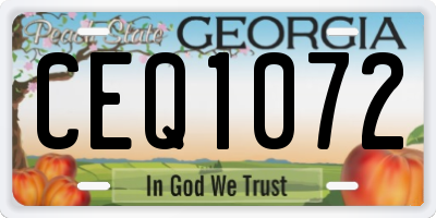 GA license plate CEQ1072