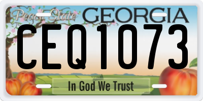 GA license plate CEQ1073