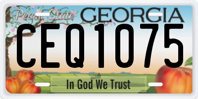 GA license plate CEQ1075