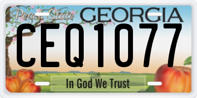 GA license plate CEQ1077