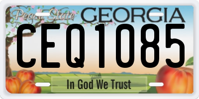 GA license plate CEQ1085