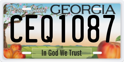 GA license plate CEQ1087