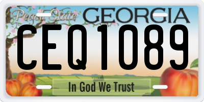 GA license plate CEQ1089