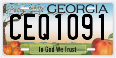 GA license plate CEQ1091