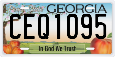 GA license plate CEQ1095