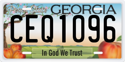 GA license plate CEQ1096