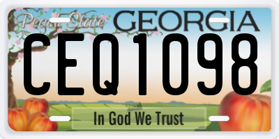 GA license plate CEQ1098