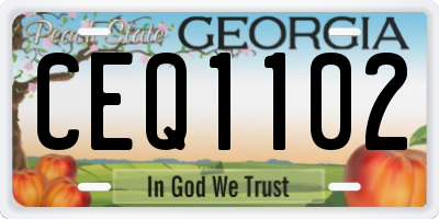 GA license plate CEQ1102