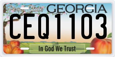 GA license plate CEQ1103