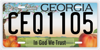 GA license plate CEQ1105
