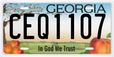 GA license plate CEQ1107