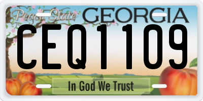 GA license plate CEQ1109