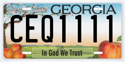GA license plate CEQ1111