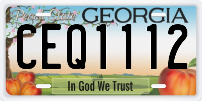 GA license plate CEQ1112