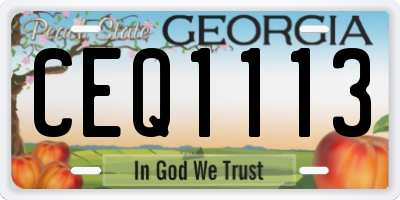 GA license plate CEQ1113