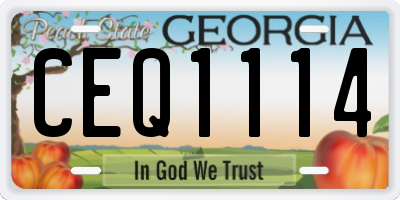 GA license plate CEQ1114
