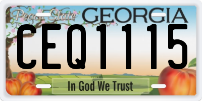 GA license plate CEQ1115