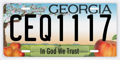 GA license plate CEQ1117