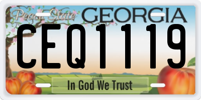 GA license plate CEQ1119