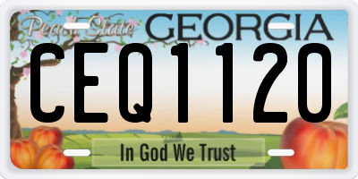 GA license plate CEQ1120