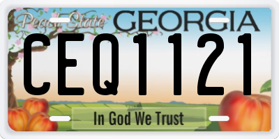 GA license plate CEQ1121