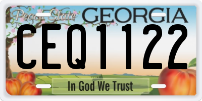 GA license plate CEQ1122