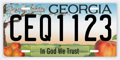 GA license plate CEQ1123