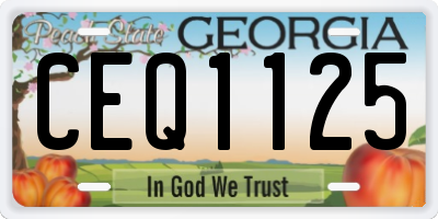 GA license plate CEQ1125