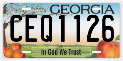 GA license plate CEQ1126