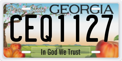 GA license plate CEQ1127