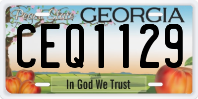 GA license plate CEQ1129