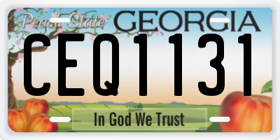 GA license plate CEQ1131