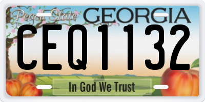 GA license plate CEQ1132