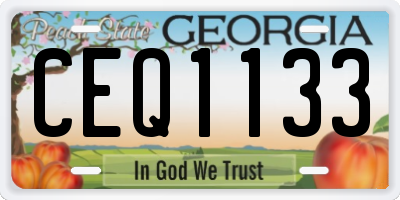 GA license plate CEQ1133