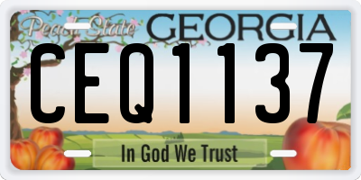 GA license plate CEQ1137