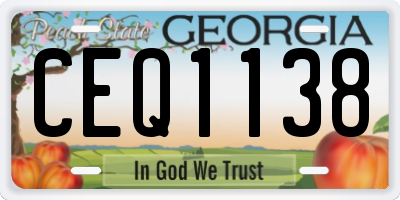 GA license plate CEQ1138