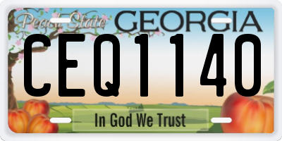 GA license plate CEQ1140