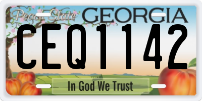 GA license plate CEQ1142