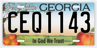 GA license plate CEQ1143