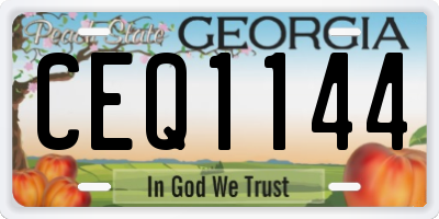 GA license plate CEQ1144