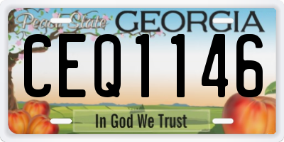 GA license plate CEQ1146
